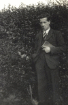 Dad at 19 with his Bible outside Bangor Elim Church