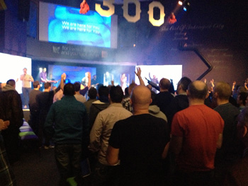 Worship at mens congference at Green Pastures