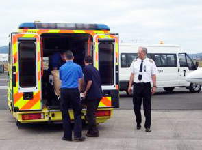 Ambulance at airport