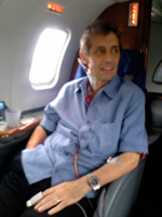 Ken on baord Lear Jet